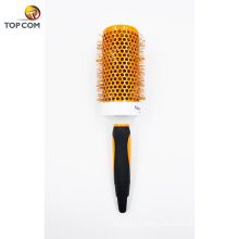 hot selling new design professional orange color nylon plastic bristle hair brush